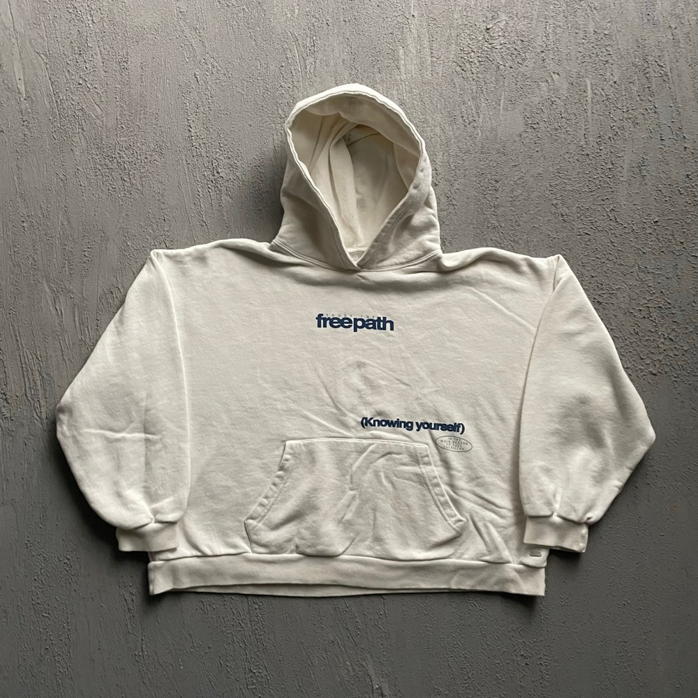 pull&bear know yourself Hoodie Mens Medium White streetwear free path